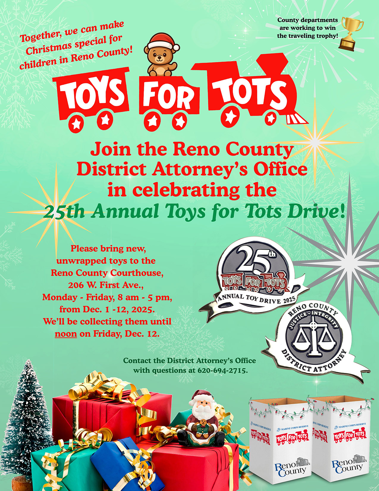25th Annual Toys for Tots Drive for Reno County District Attorney's Office - News Image